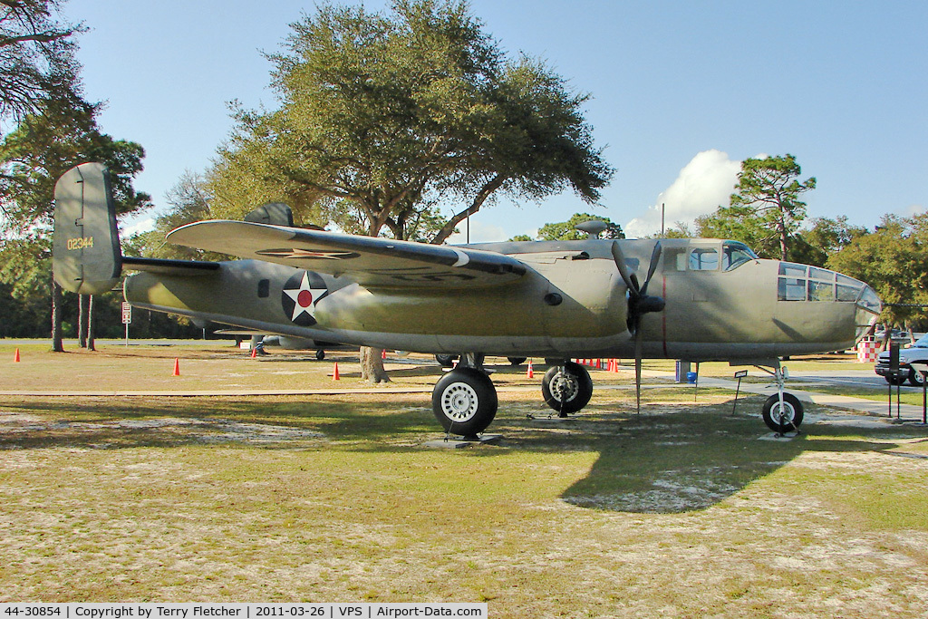 44-30854, 1944 North American TB-25N-25/27-NC Mitchell C/N 108-34129, On display at the Air Force Armament Museum at Eglin Air Force Base , Fort Walton , Florida