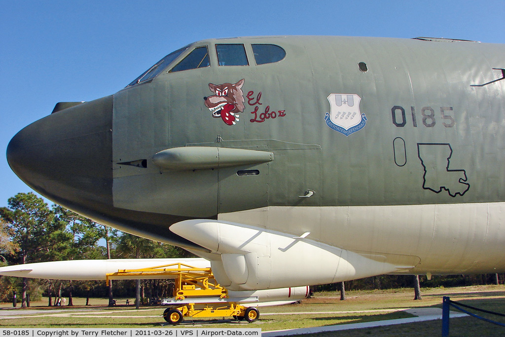 58-0185, 1958 Boeing B-52G Stratofortress C/N 464253, On display at the Air Force Armament Museum at Eglin Air Force Base , Fort Walton , Florida