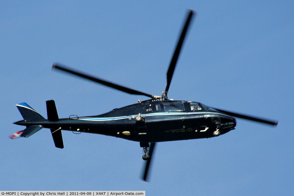 G-MDPI, 1987 Agusta A-109A-2 C/N 7393, Ferrying racegoers into Aintree for the 2011 Grand National