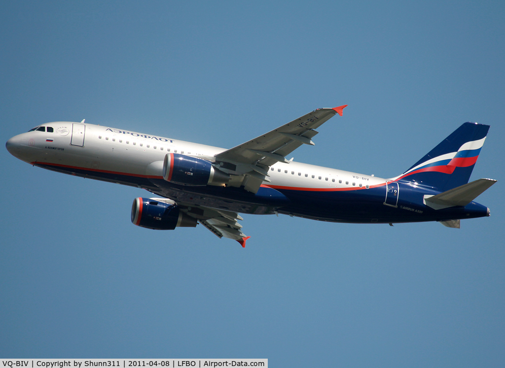 VQ-BIV, 2011 Airbus A320-214 C/N 4649, Taking off rwy 32R on delivery flight...