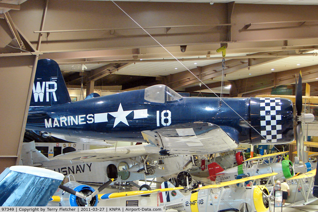 97349, Vought F4U-4 Corsair C/N 9503, Displayed at the Pensacola Naval Aviation Museum
Tail Code WR - Bodycode 18