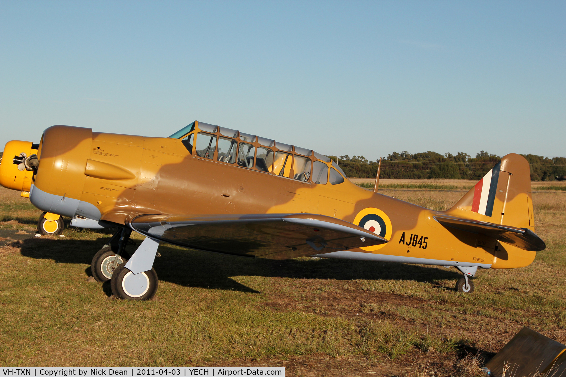 VH-TXN, 1943 Noorduyn AT-16 Harvard IIB C/N 14A-1106, YECH AAAA National fly in 2011