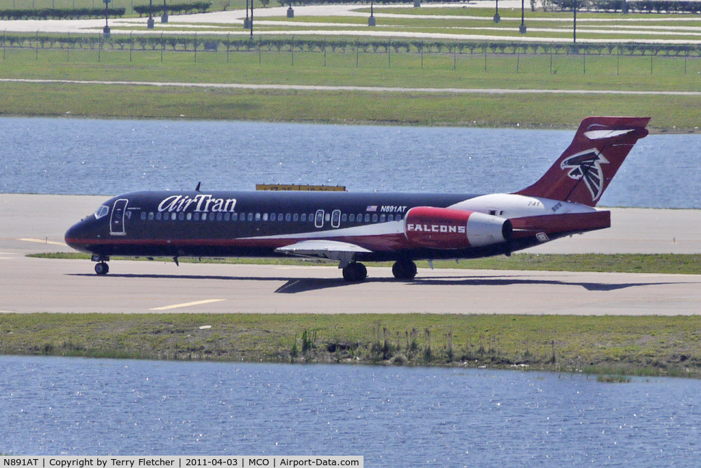 N891AT, 2004 Boeing 717-200 C/N 55043, Air Trans Atlanta Falcons logojet 2004 Boeing 717-200, c/n: 55043