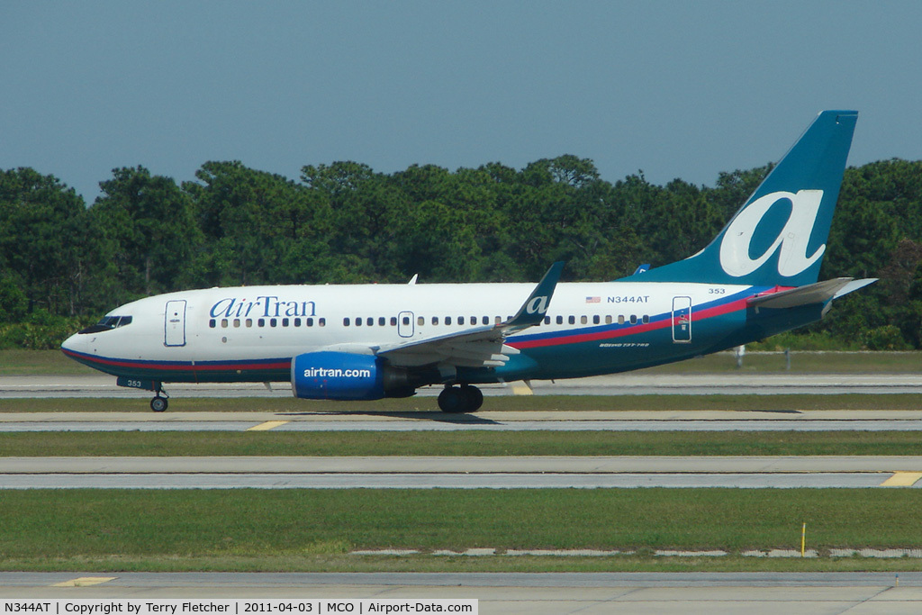 N344AT, 2008 Boeing 737-7BD C/N 36718, Airtran 2008 Boeing 737-7BD, c/n: 36718