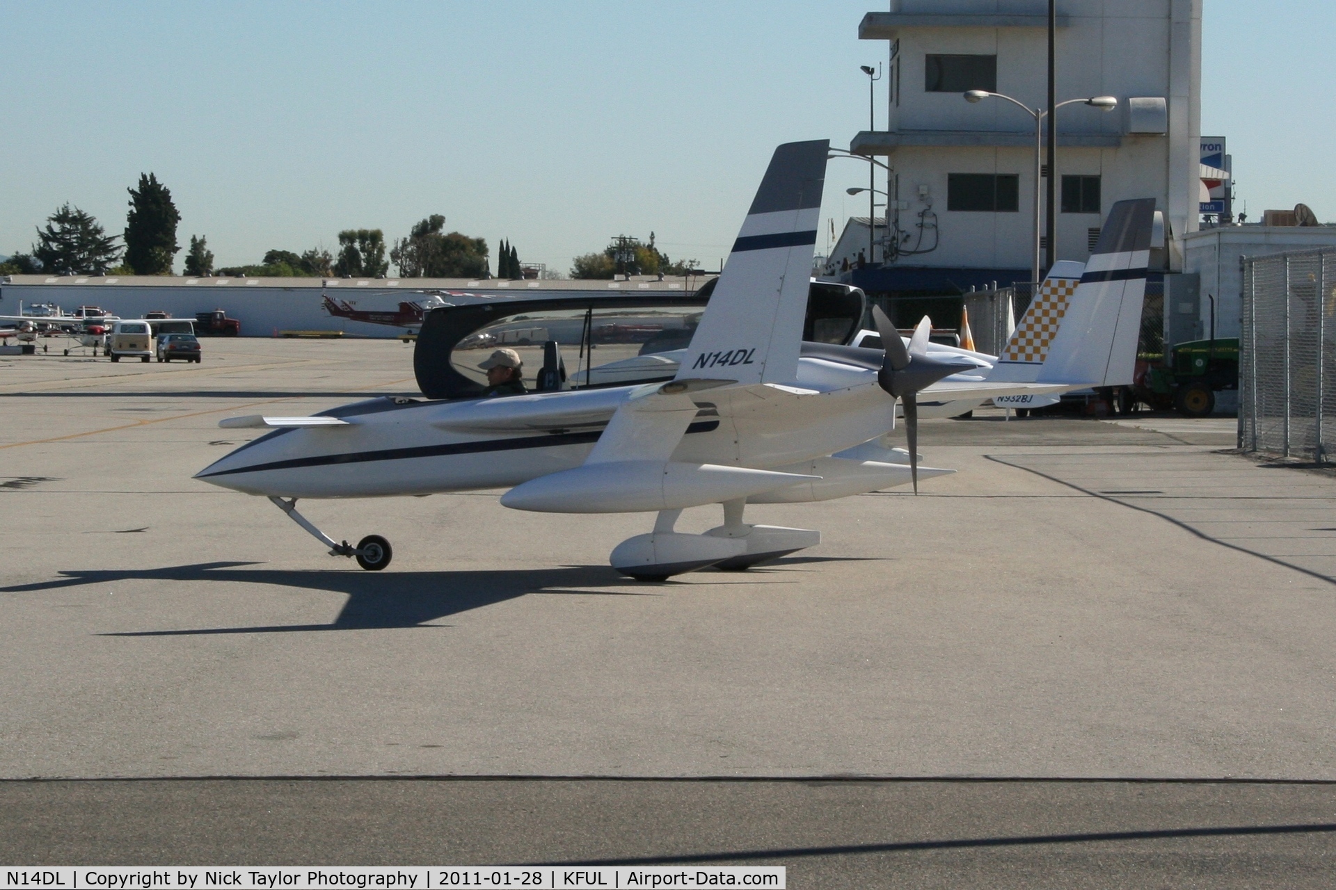 N14DL, 1993 Rutan Long-EZ C/N 1840L, Heading out after getting gas at AFI