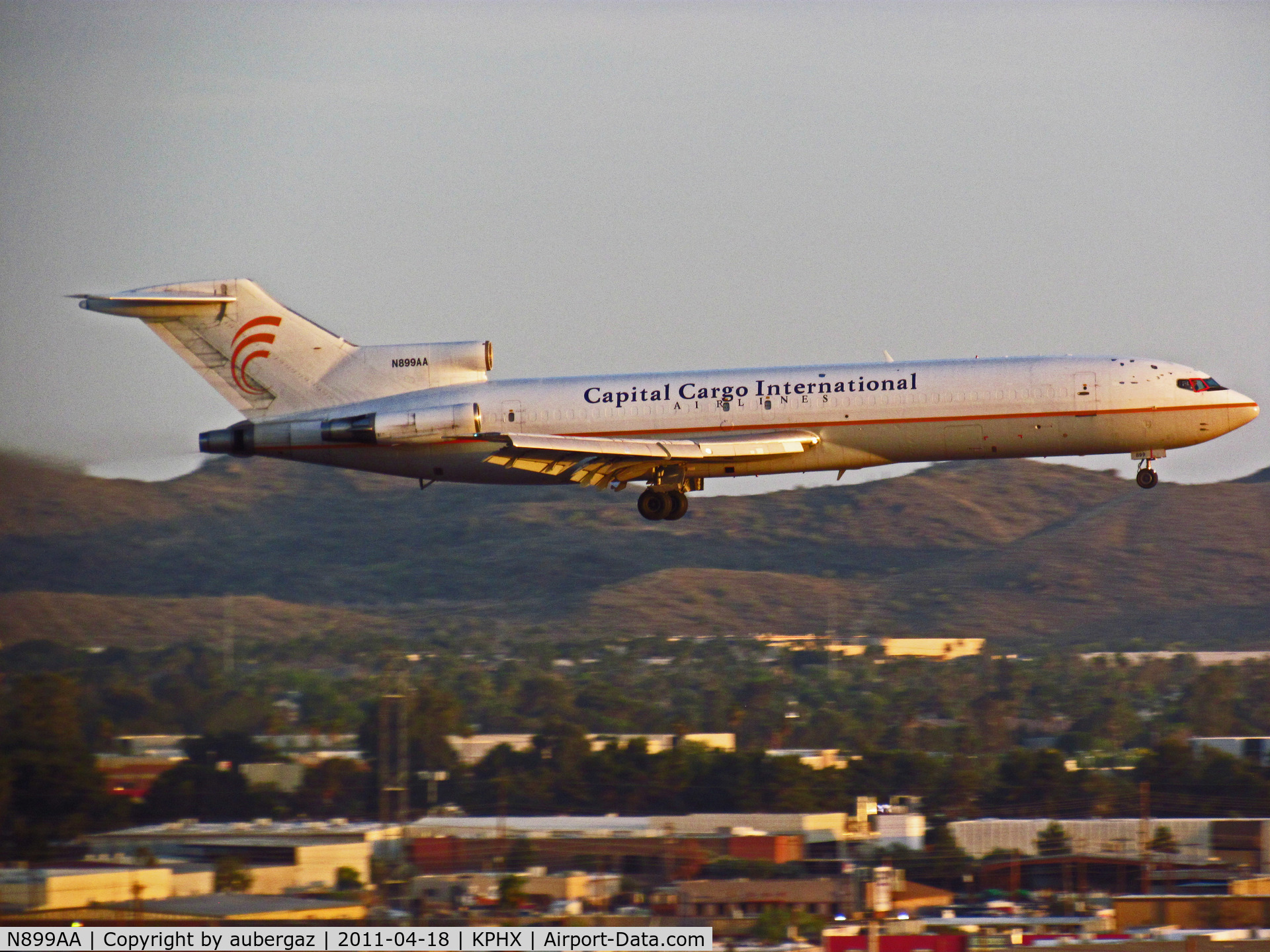 N899AA, 1980 Boeing 727-223 C/N 22015, Early evening arrival at PHX