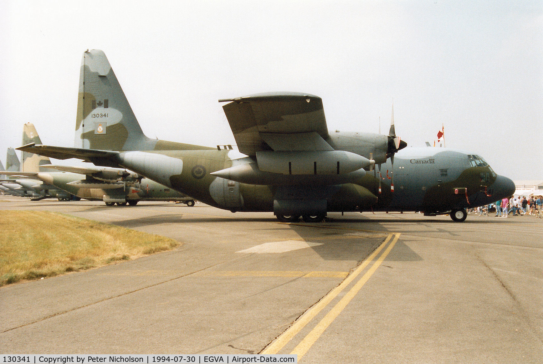 130341, 1989 Lockheed KCC-130H Hercules C/N 382-5200, KCC-130H Hercules, callsign Canforce 6885, of 435 Squadron Canadian Armed Forces basd at Edmonton on display at the 1994 Intnl Air Tattoo at RAF Fairford.