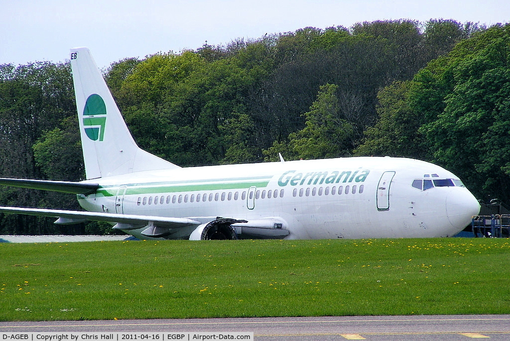 D-AGEB, 1989 Boeing 737-322 C/N 24320, ex Germania B737 being parted out by ASI prior to being scrapped