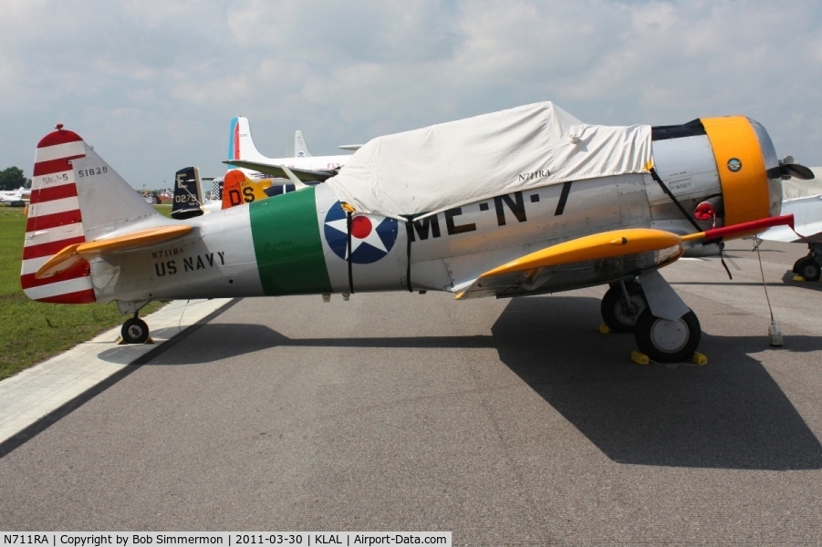 N711RA, 1943 North American SNJ-5C Texan Texan C/N 88-14800, On display at Sun N Fun 2011 - Lakeland, FL