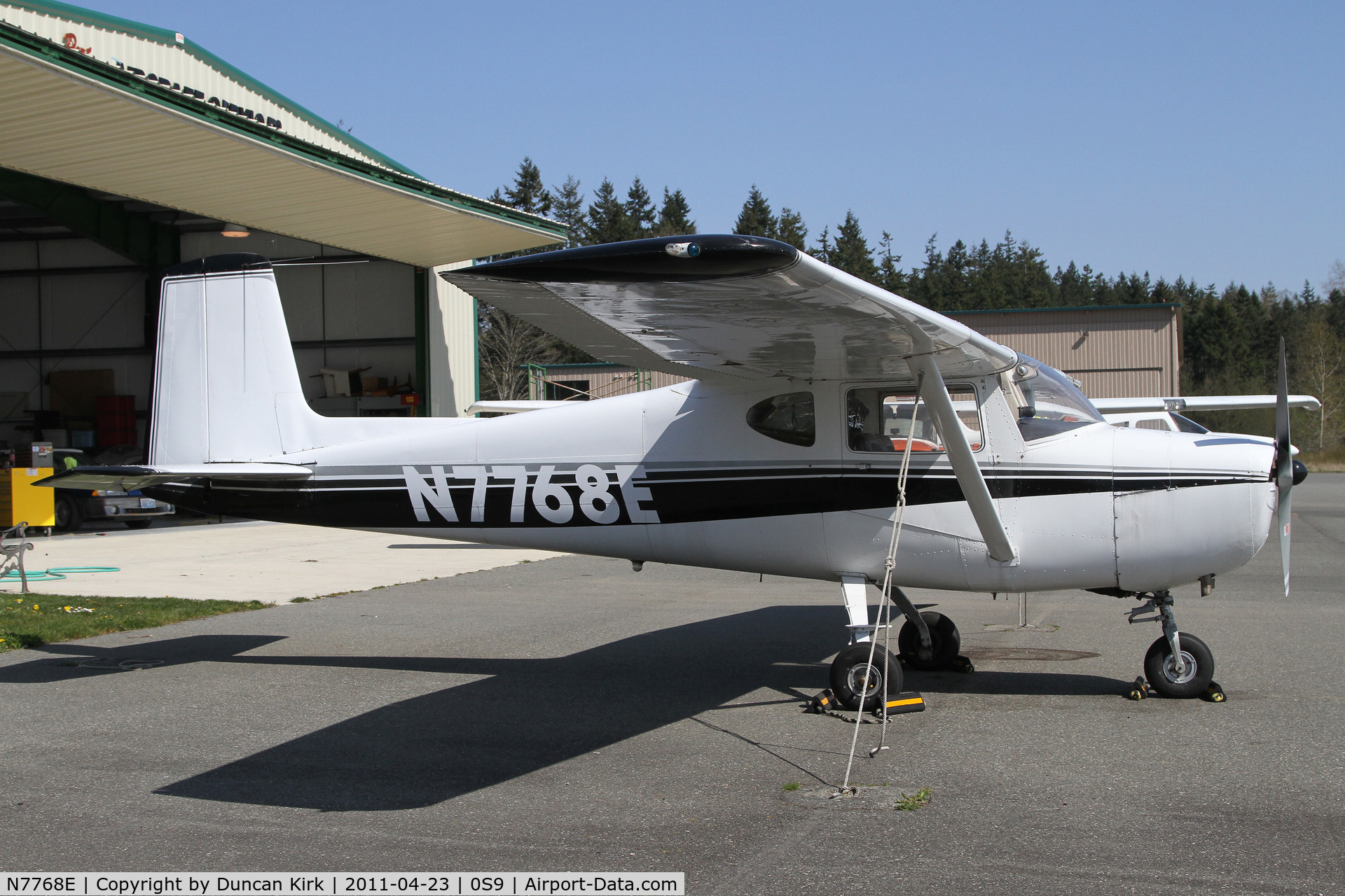 N7768E, 1959 Cessna 150 C/N 17568, This old Cessna 150 sits on the ramp at Port Townsend/Jefferson County