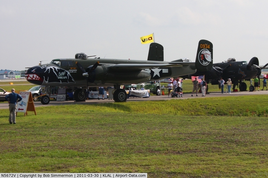 N5672V, 1945 North American B-25J Mitchell Mitchell C/N 108-47686, On display at Sun N Fun 2011 - Lakeland, FL