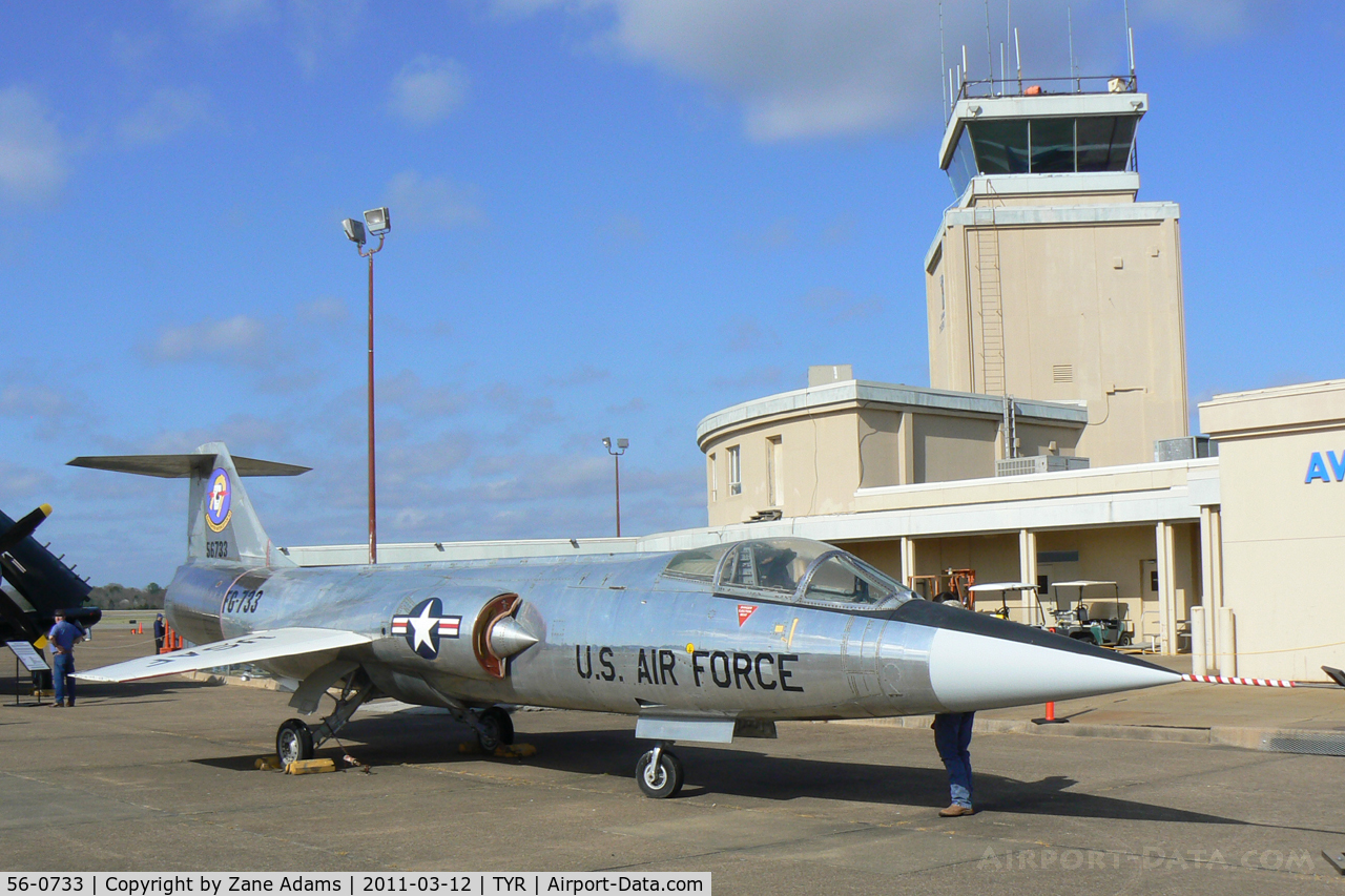 56-0733, 1956 Lockheed F-104A Starfighter C/N 183-1021, On display at the Historic Aviation Memorial Museum - Tyler, Texas