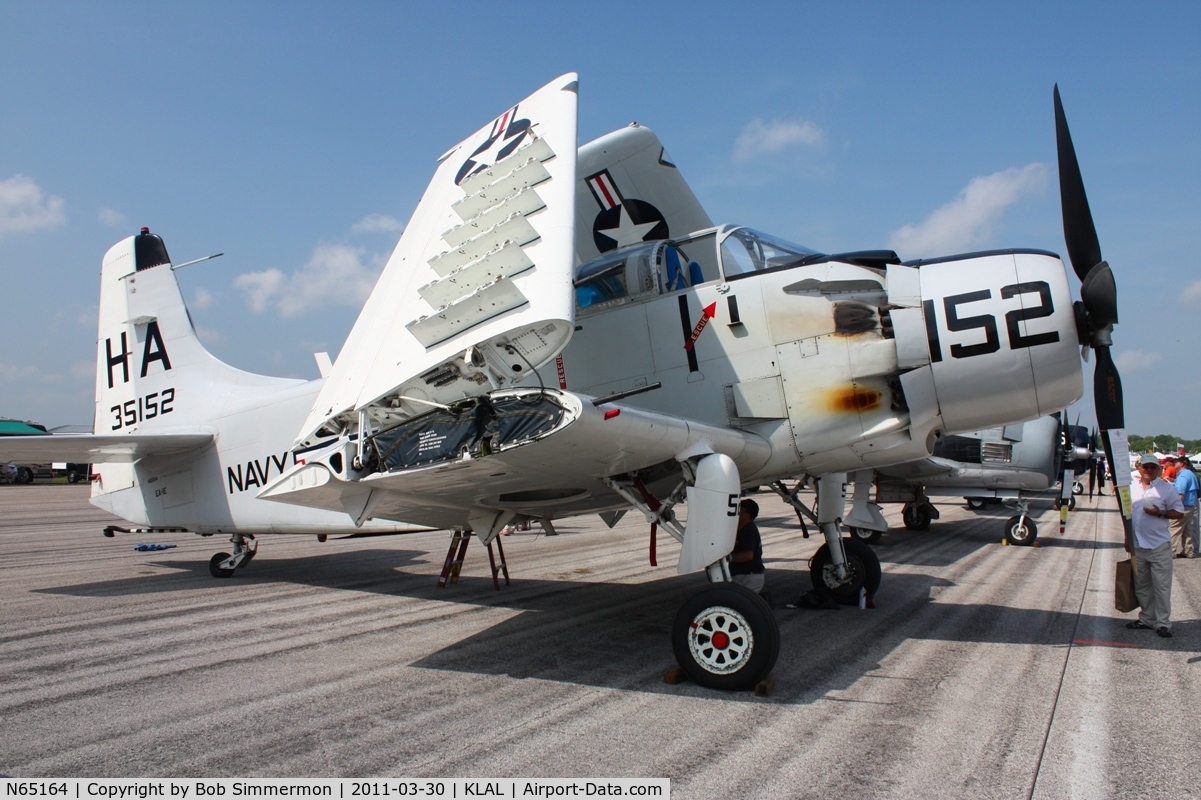 N65164, 1955 Douglas EA-1E Skyraider AD-5W C/N 55-471DH, On display at Sun N Fun 2011 - Lakeland, FL