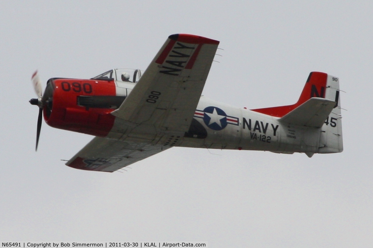 N65491, North American T-28B Trojan C/N 200-316 (138245), Departing Sun N Fun 2011 - Lakeland, FL