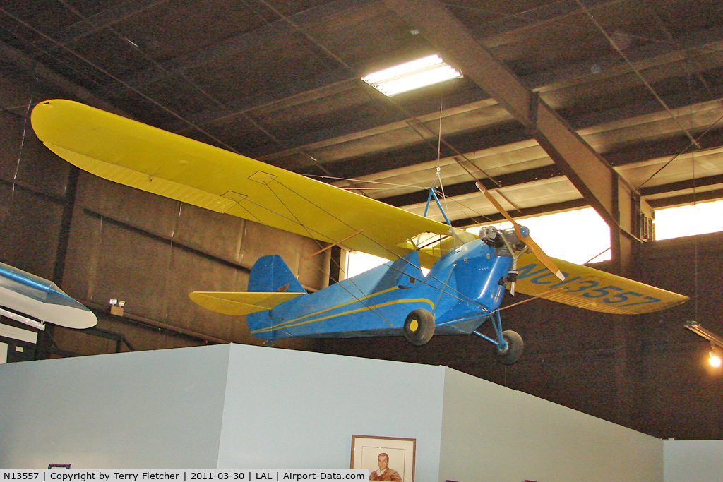 N13557, 1934 Aeronca C-3 Collegiate C/N A-291, Exhibited at The Florida Air Museum at Lakeland , Florida