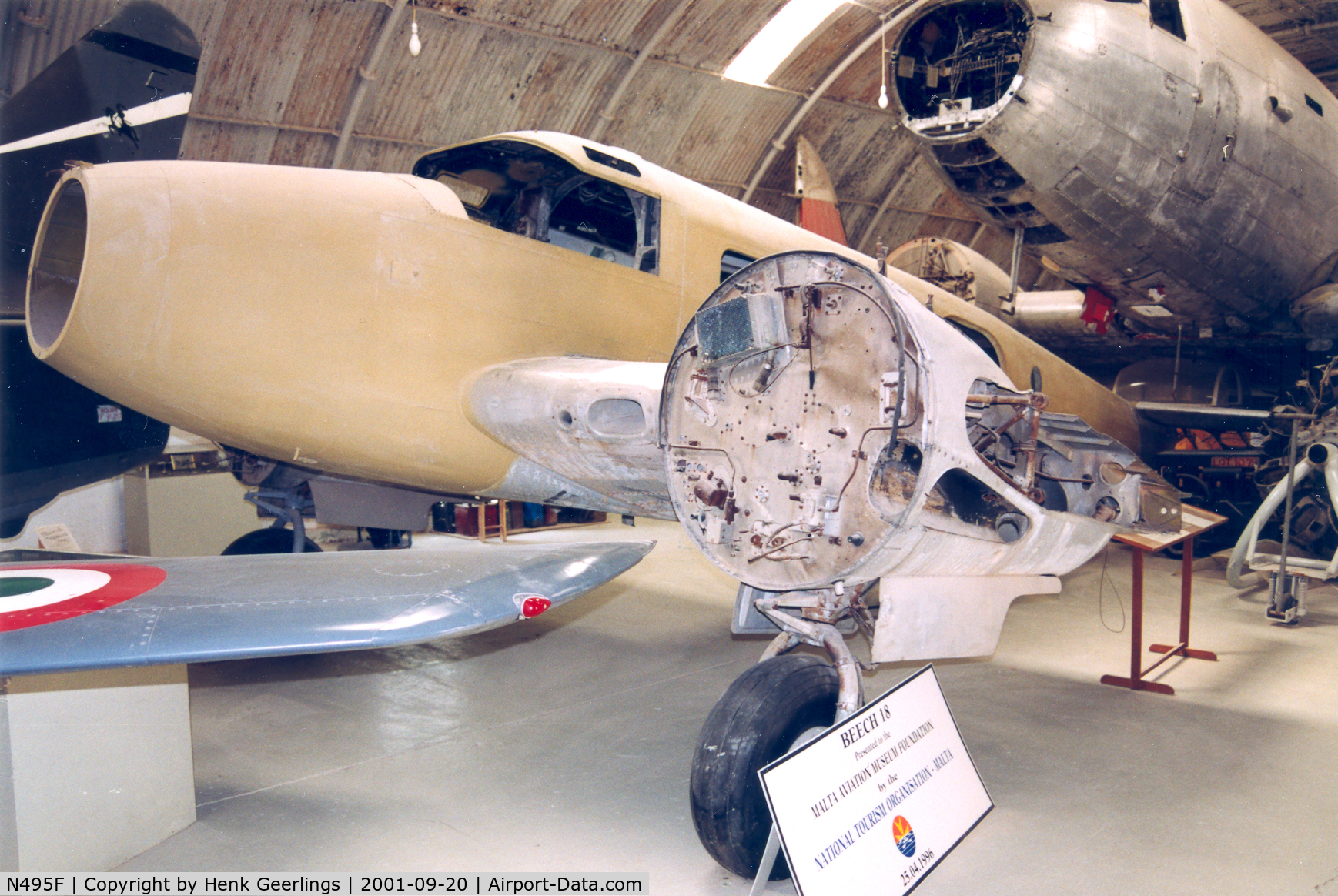 N495F, Beech D18S C/N AF-888, Malta Aviation Museum