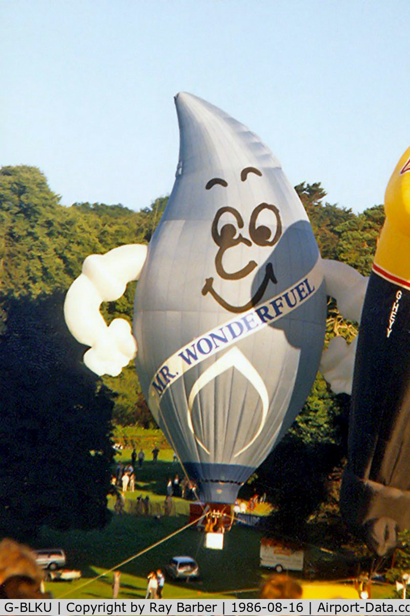G-BLKU, 1984 Colt Balloons Ltd COLT 56 FLAME C/N 572, Colt SS Flame 56 HAFB [572] Ashton Court~ G 16/08/1986