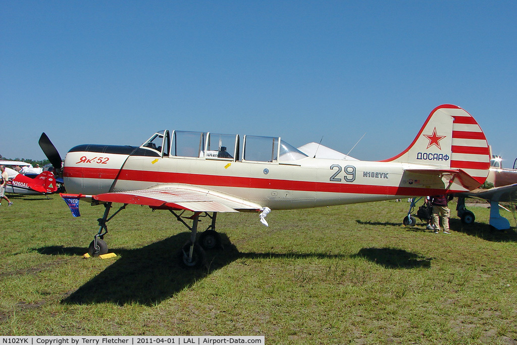 N102YK, 1991 Yakovlev Yak-52 C/N 9111309, 2011 Sun n Fun - Lakeland , Florida
