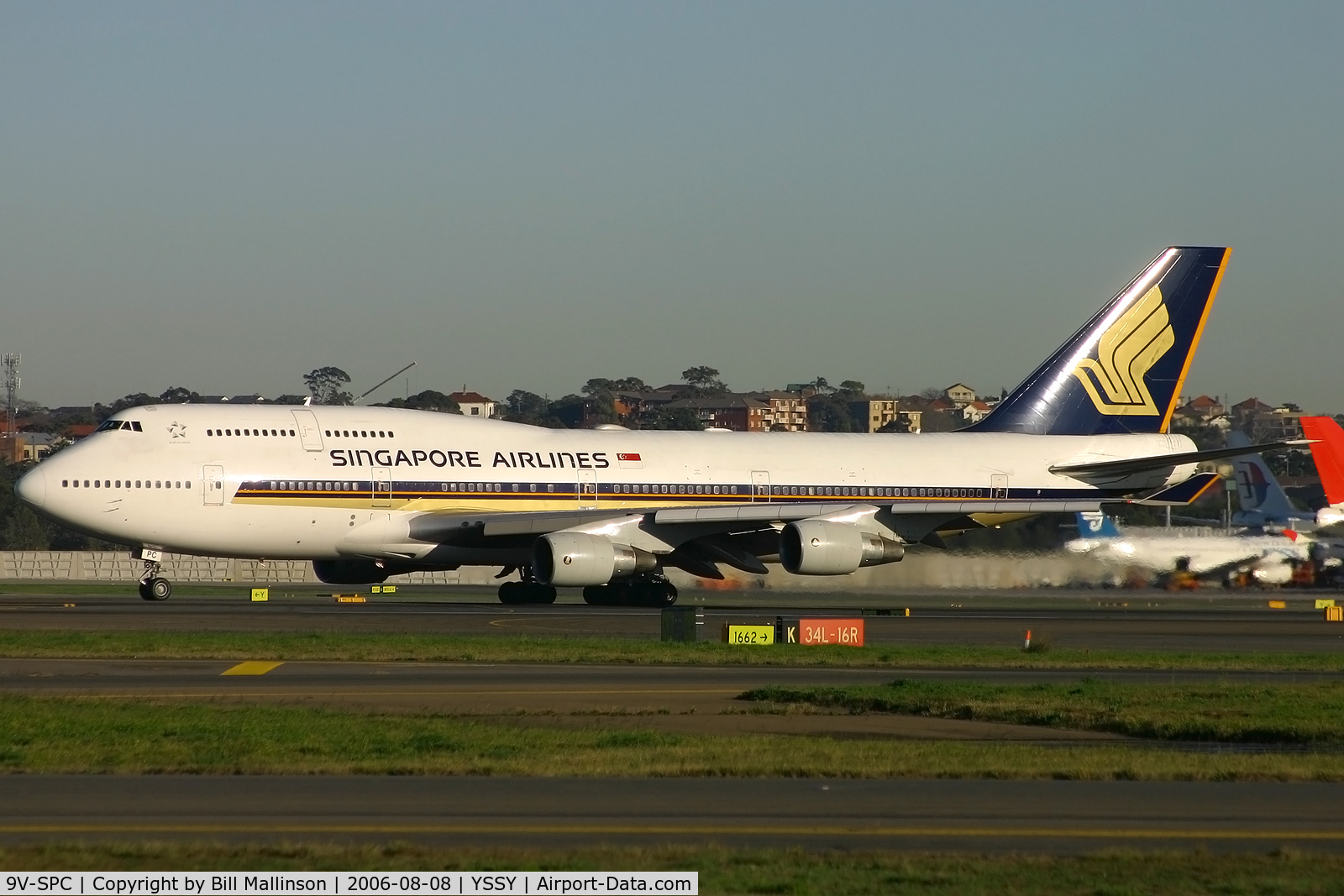 9V-SPC, 1994 Boeing 747-412 C/N 27070, taxi to 34L for return to SIN