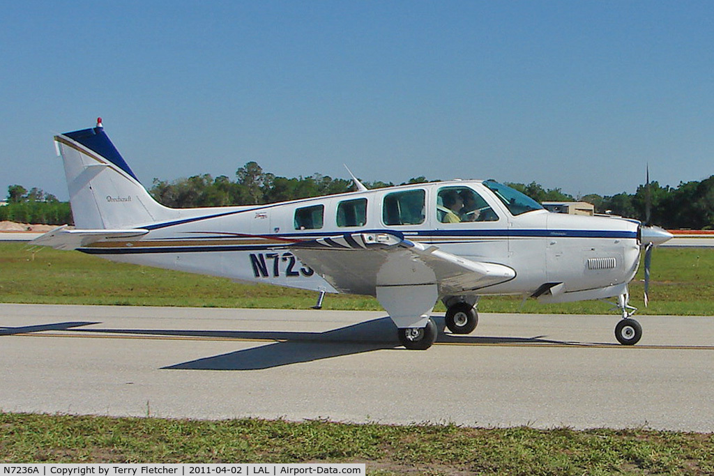 N7236A, 1984 Beech A36 Bonanza 36 C/N E-2209, 2011 Sun n Fun at Lakeland , Florida