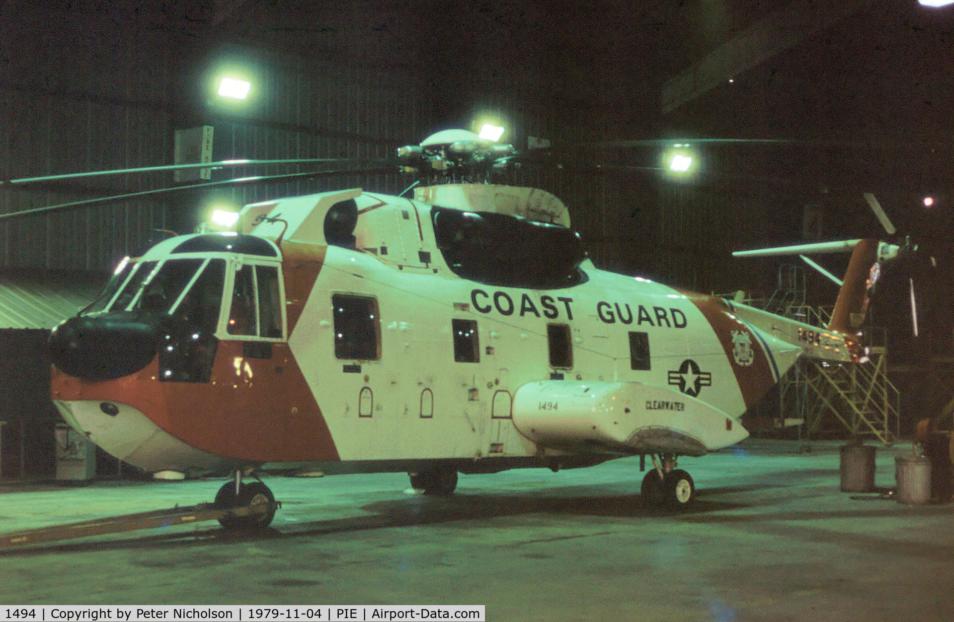 1494, Sikorsky HH-3F Pelican C/N 61671, HH-3F Pelican of USCG Station Clearwater in November 1979.