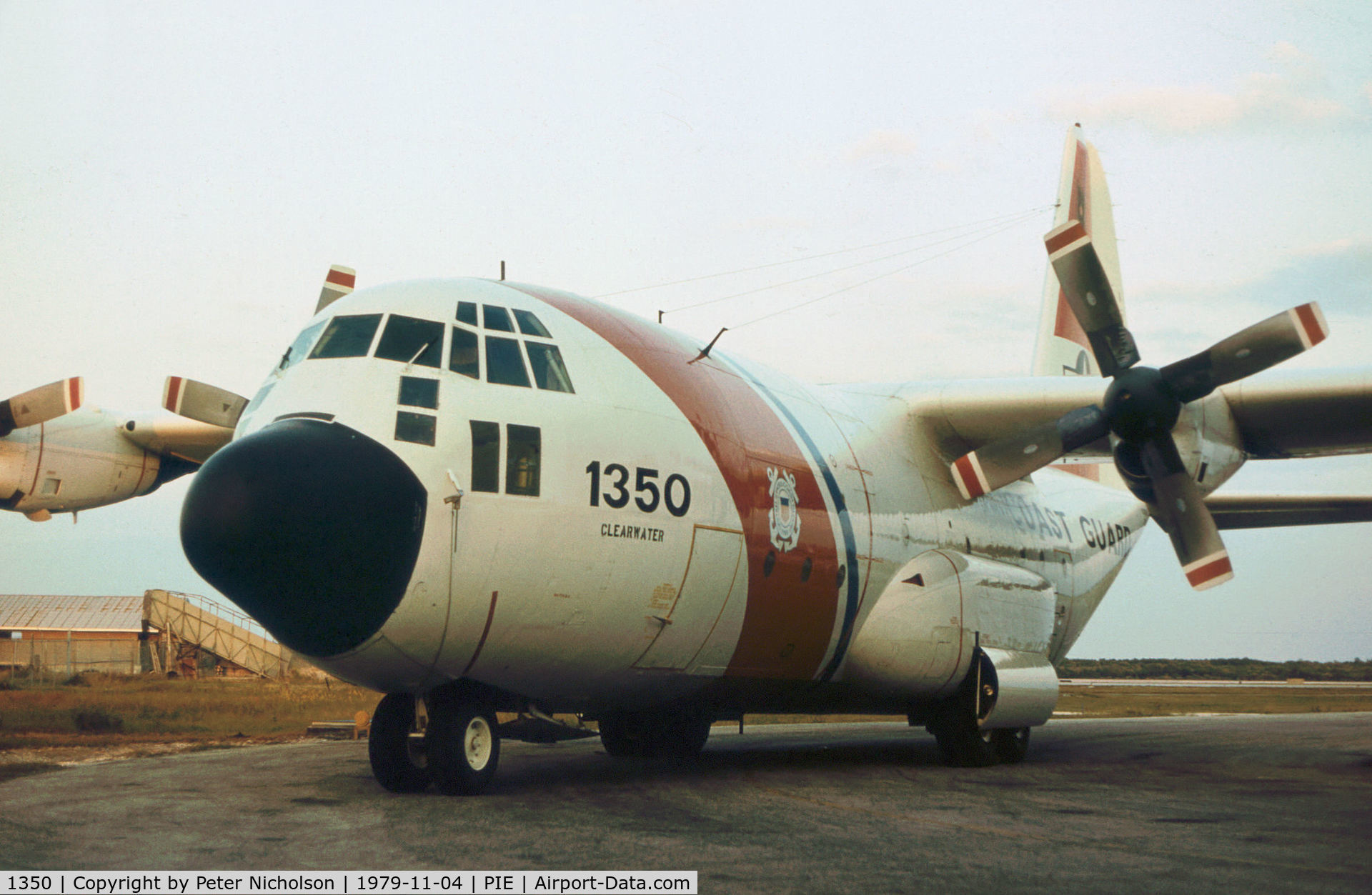 1350, 1962 Lockheed HC-130B Hercules C/N 282-3763, Another view of HC-130B Hercules 1350 at USCG Station Clearwater in November 1979.