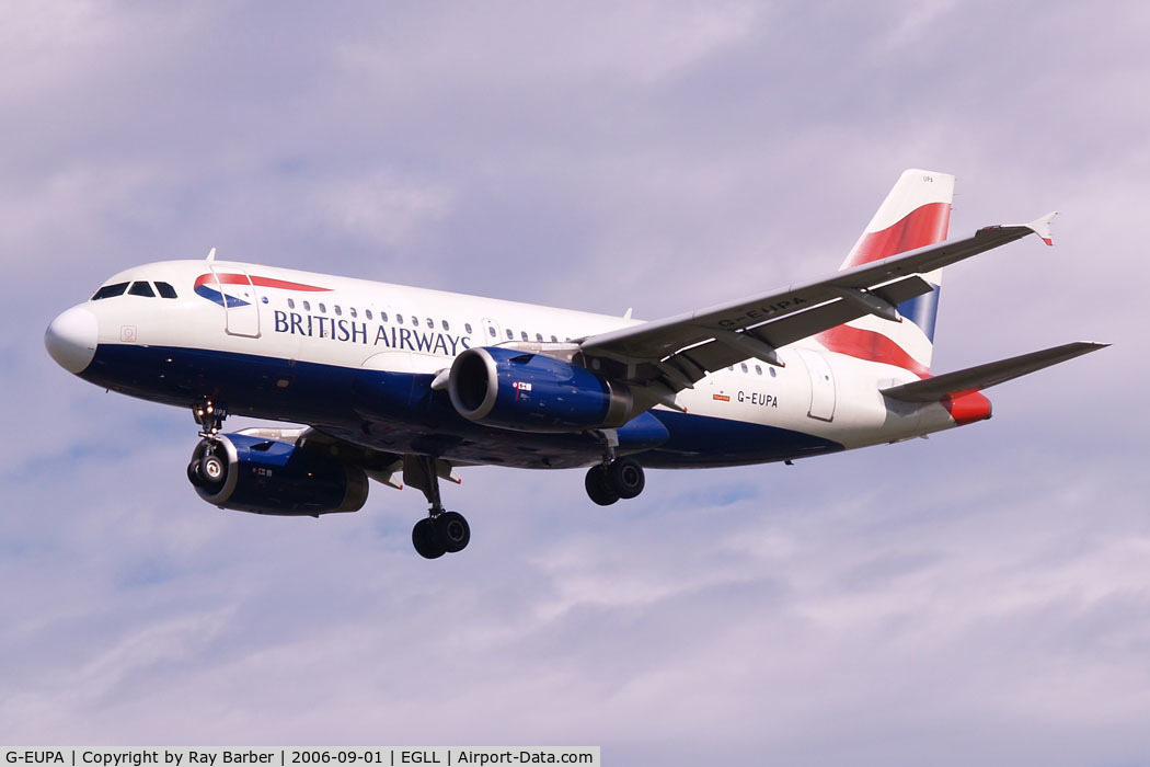 G-EUPA, 1999 Airbus A319-131 C/N 1082, Airbus A319-131 [1082] British Airways Heathrow~G 01/09/2006