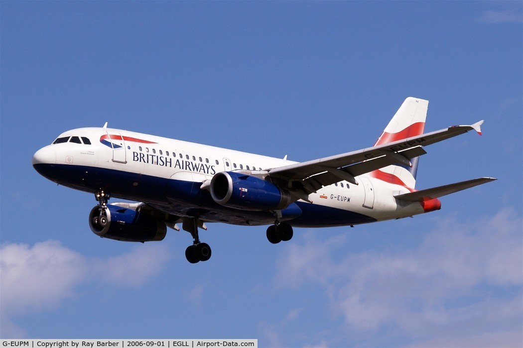 G-EUPM, 2000 Airbus A319-131 C/N 1258, Airbus A319-131 [1258] British Airways Heathrow~G 01/09/2006