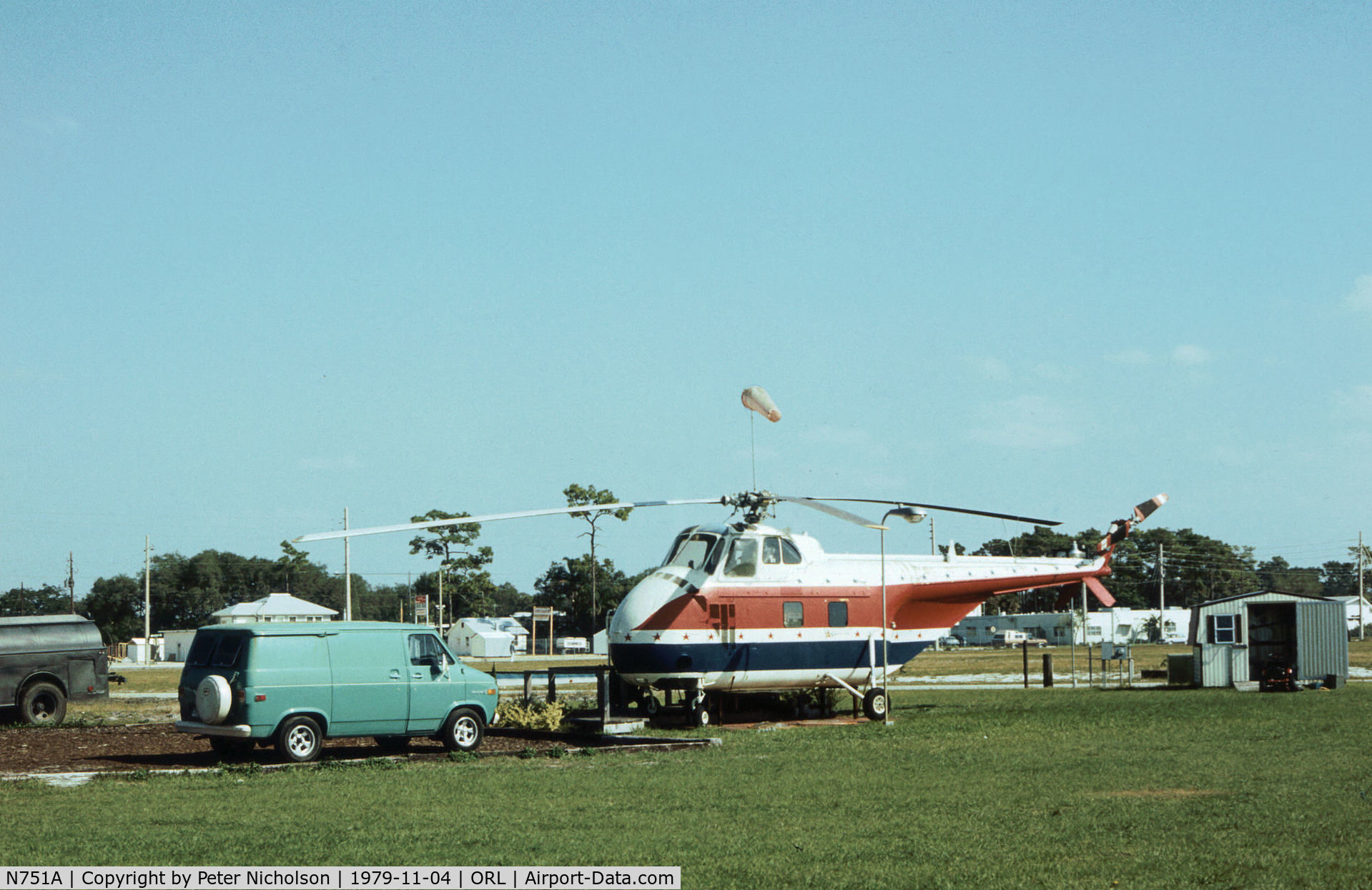 N751A, Sikorsky S-55 C/N 55-912, S-55 of Centennial Helicopters as seen at Herndon in November 1979.