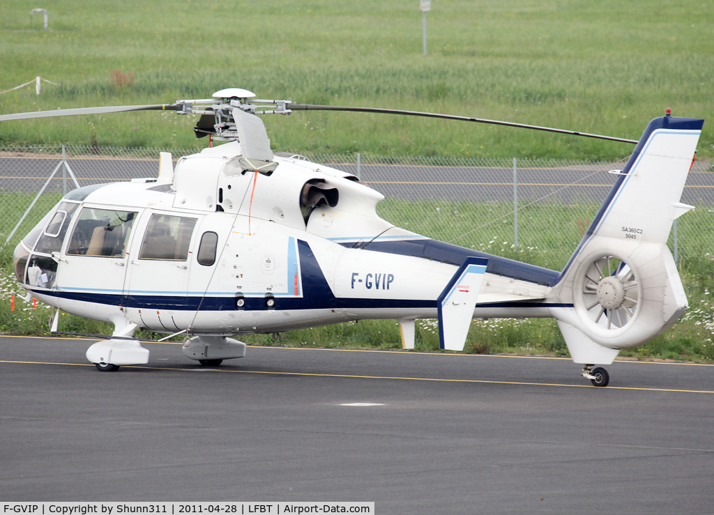 F-GVIP, Aerospatiale SA-365C-2 Dauphin 2 C/N 5045, Parked at the new business apron...