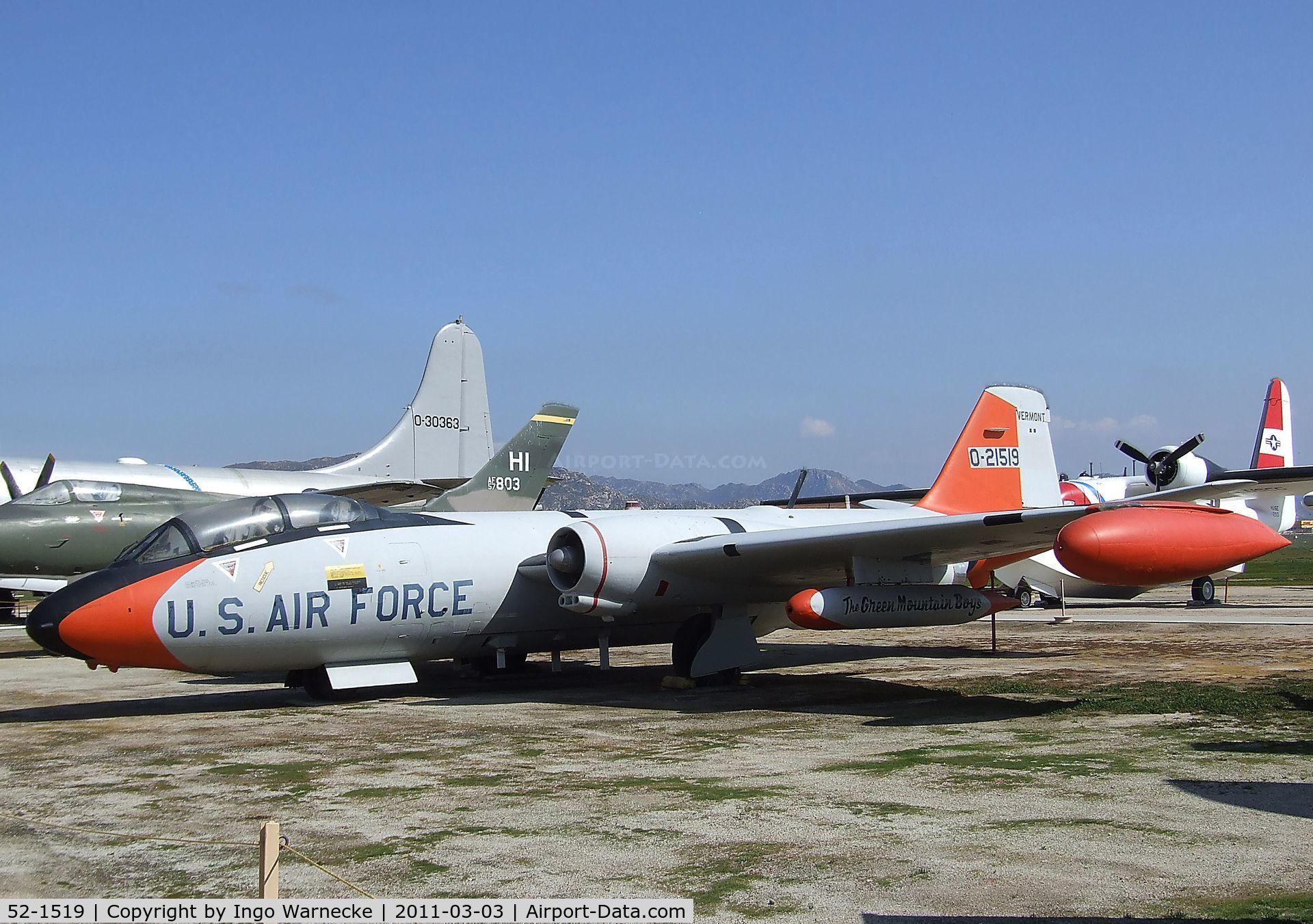 52-1519, 1952 Martin EB-57B Canberra C/N 102, Martin EB-57B Canberra at the March Field Air Museum, Riverside CA