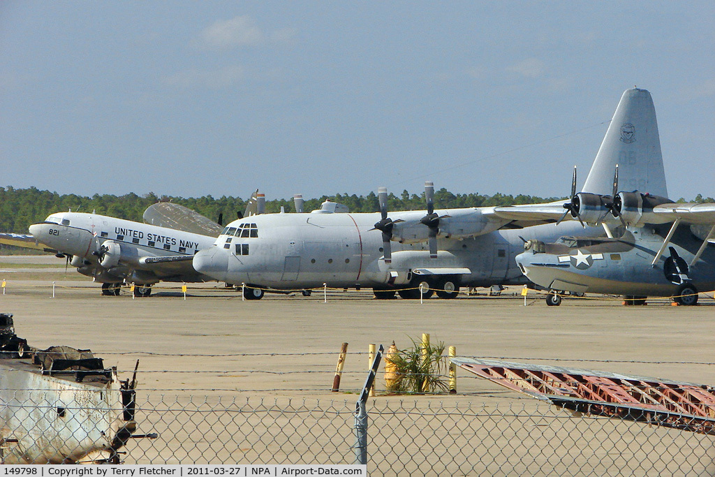 149798, 1962 Lockheed KC-130F Hercules C/N 282-3680, Lockheed KC-130F Hercules, c/n: 282-3680 in outside storage at Pensacola Naval Museum