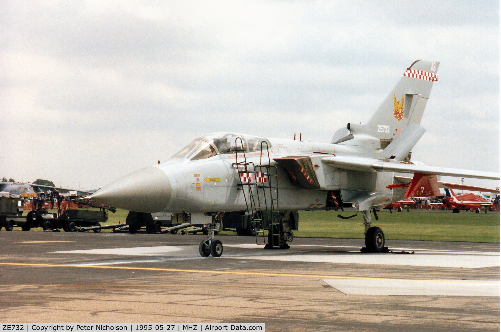 ZE732, 1987 Panavia Tornado F.3 C/N AS048/660/3296, Tornado F.3 of 56[Reserve] Squadron at RAF Coningsby on  the flight-line at the 1995 RAF Mildenhall Air Fete.