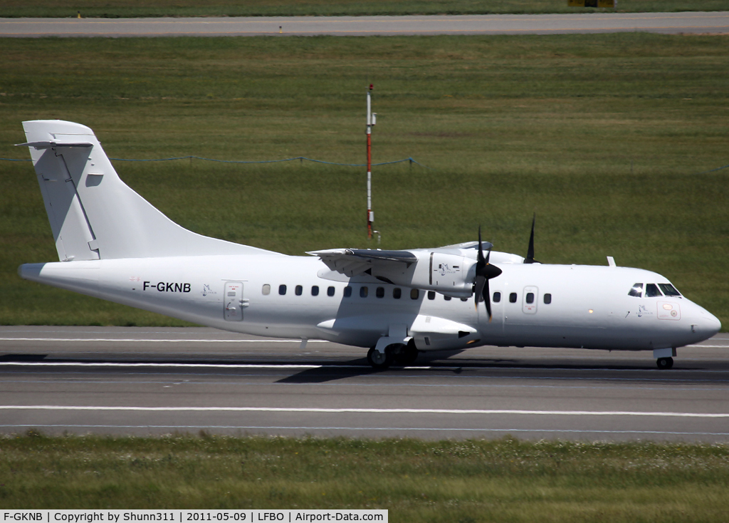 F-GKNB, 1990 ATR 42-300 C/N 226, Taking off rwy 14R after major overhaul and tail changed...