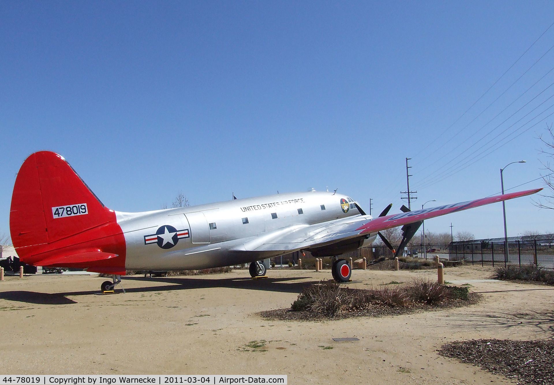 44-78019, 1945 Curtiss C-46D-15-CU Commando C/N 33415, Curtiss C-46D Commando at the Joe Davies Heritage Airpark, Palmdale CA