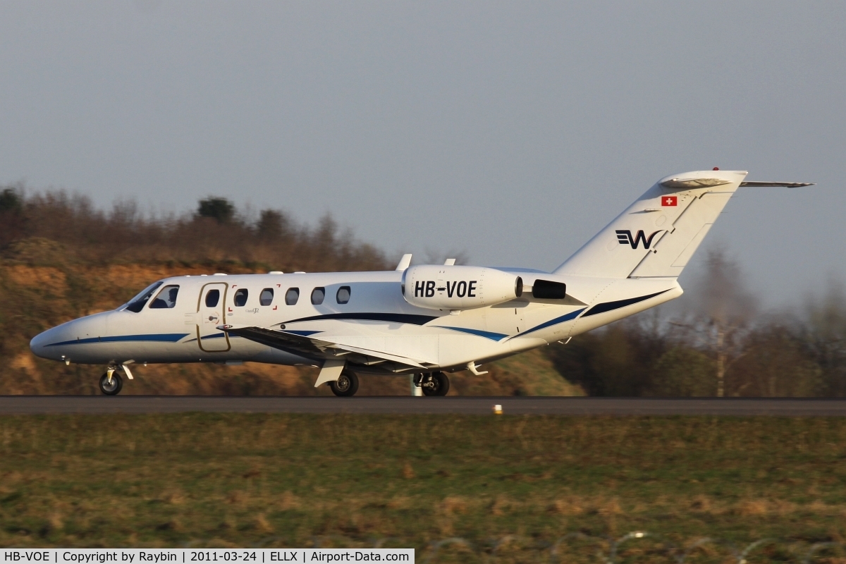 HB-VOE, 2001 Cessna 525A CitationJet CJ2 C/N 525A-0017, Back home to Zurich