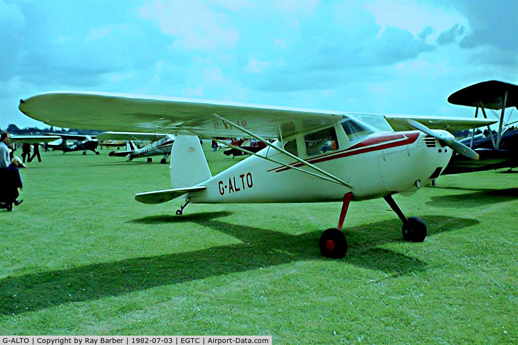 G-ALTO, 1948 Cessna 140 C/N 14253, Cessna 140 [14253] Cranfield~G 03/07/1982. Taken from a slide.