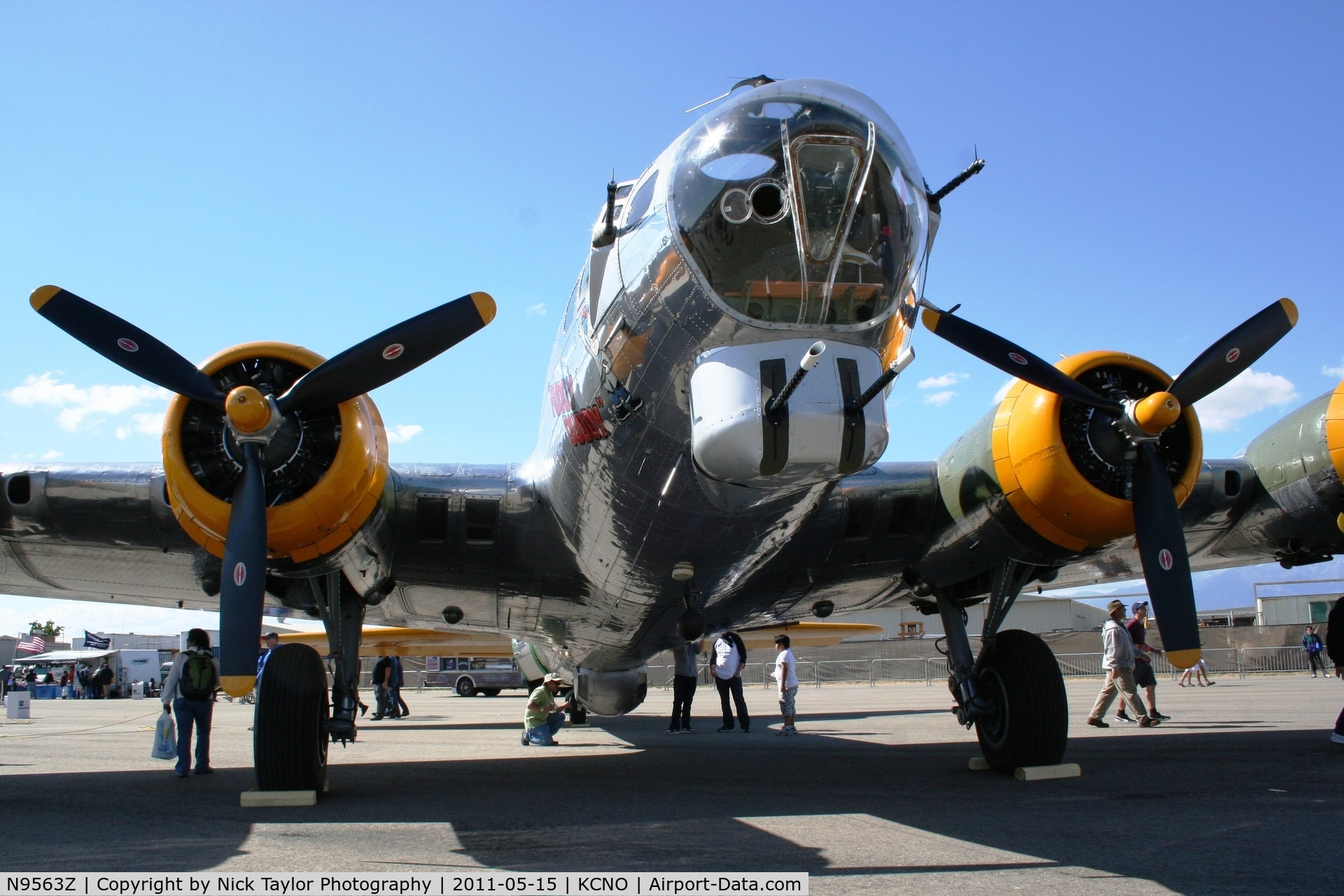 N9563Z, 1944 Boeing B-17G Flying Fortress C/N 32204, Fuddy Duddy on display at the Planes of Fame Air Show