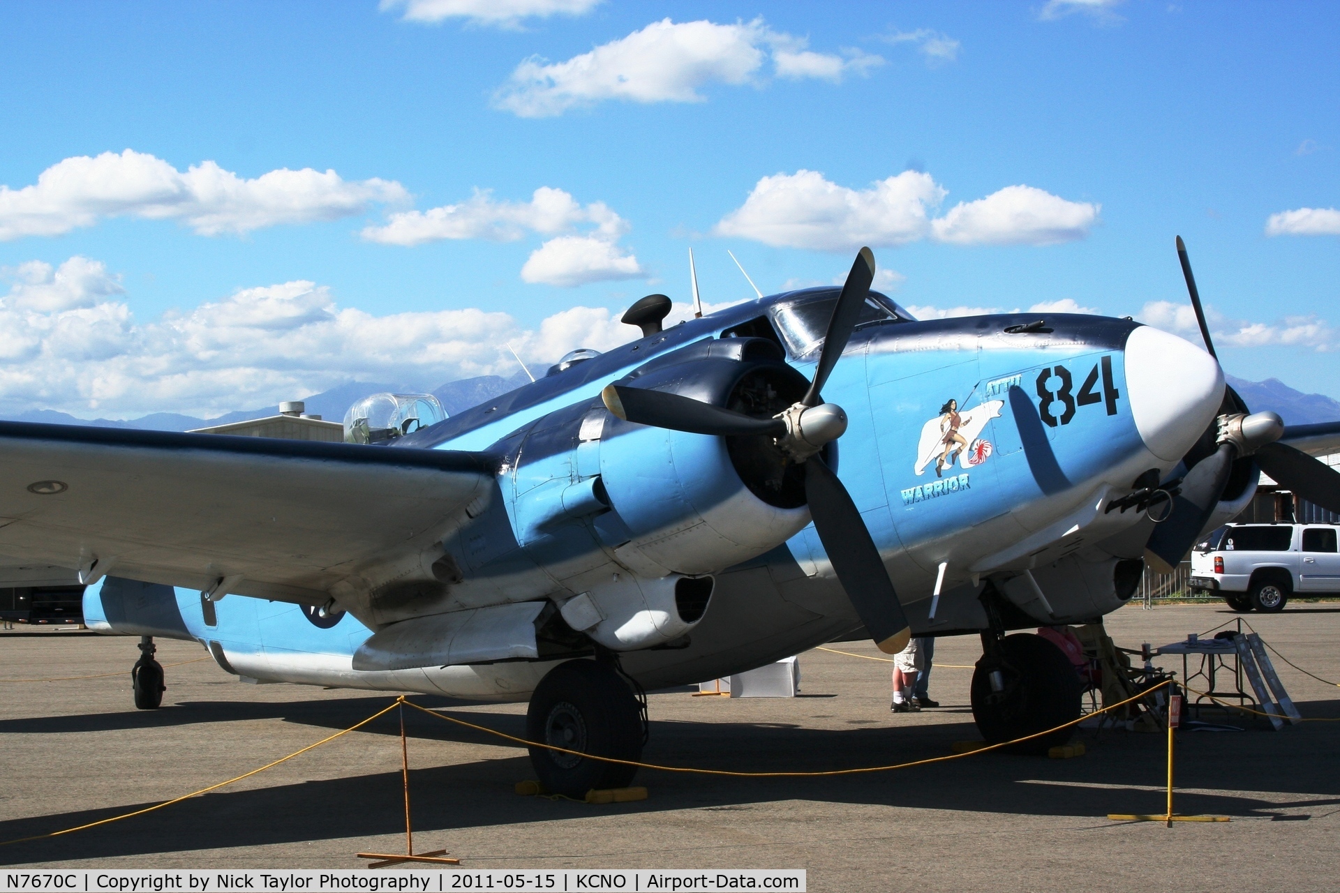 N7670C, 1945 Lockheed PV-2 Harpoon C/N 15-1438, On display at the Planes of Fame Air Show