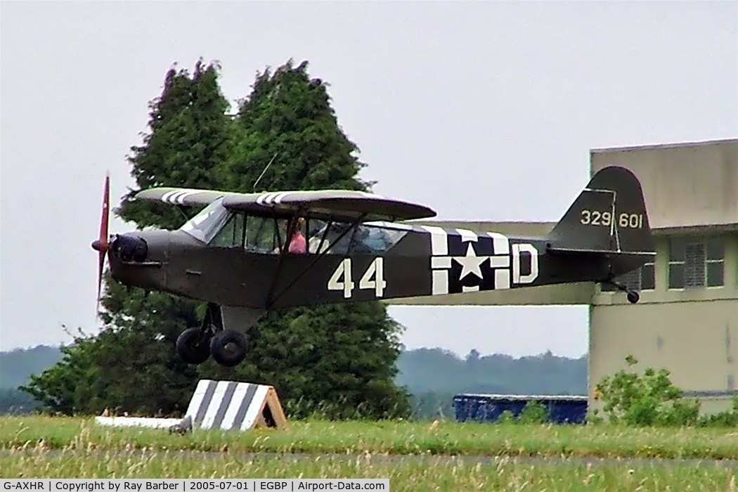 G-AXHR, 1943 Piper L-4H Grasshopper (J3C-65D) C/N 10892, Piper J-3C-65 Cub [10892] Kemble~G 01/07/2005