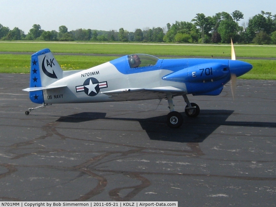 N701MM, Bushby Midget Mustang M-1 C/N M-I-2184, Departing Delaware, Ohio - EAA breakfast fly-in.