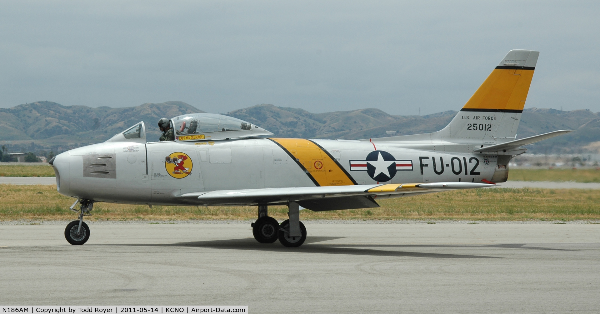 N186AM, 1952 North American F-86F Sabre C/N 191-708, Chino Airshow 2011