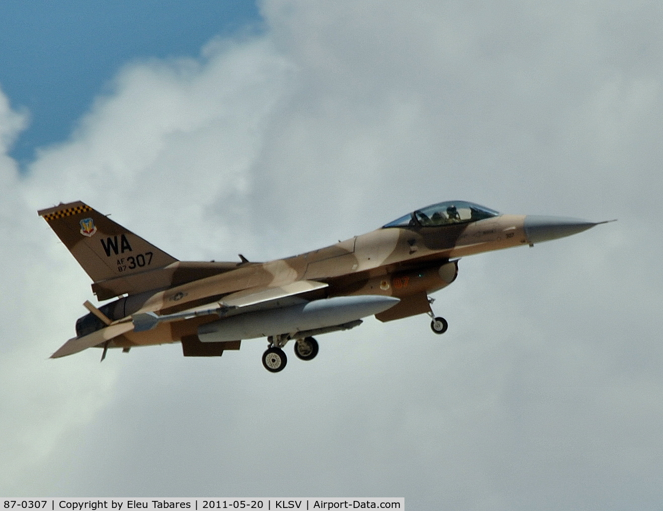 87-0307, 1987 General Dynamics F-16C Fighting Falcon C/N 5C-568, Taken during Green Flag Exercise at Nellis Air Force Base, Nevada.