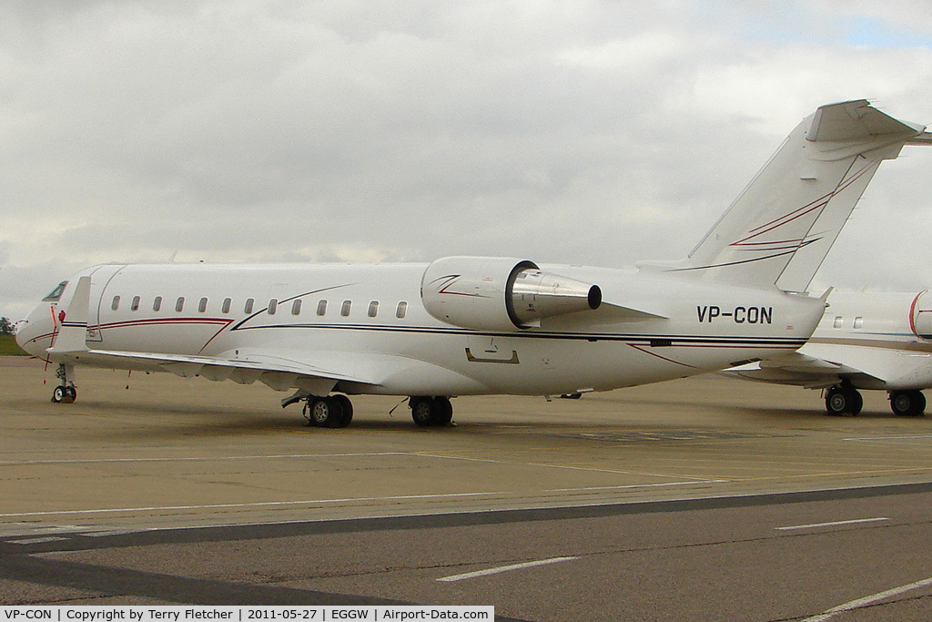 VP-CON, 2008 Bombardier Challenger 850 (CL-600-2B19) C/N 8083, 2008 Bombardier CL-600-2B19, c/n: 8083 at Luton