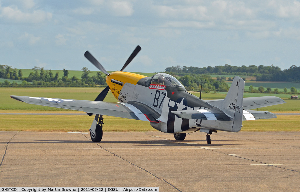 G-BTCD, 1944 North American P-51D Mustang C/N 122-39608, SHOT AT DUXFORD