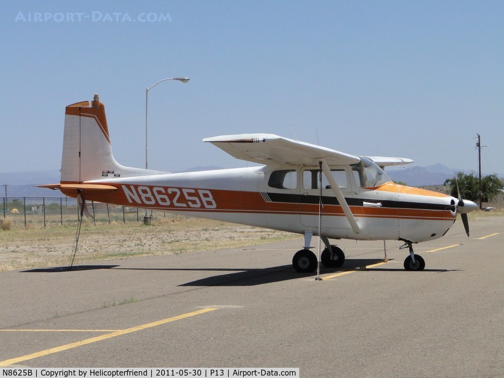 N8625B, 1957 Cessna 172 C/N 36325, Parked and tied down on the east end