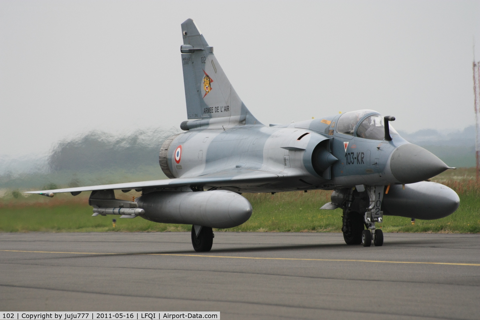 102, Dassault Mirage 2000C C/N 365, on display at TigerMeet 2011