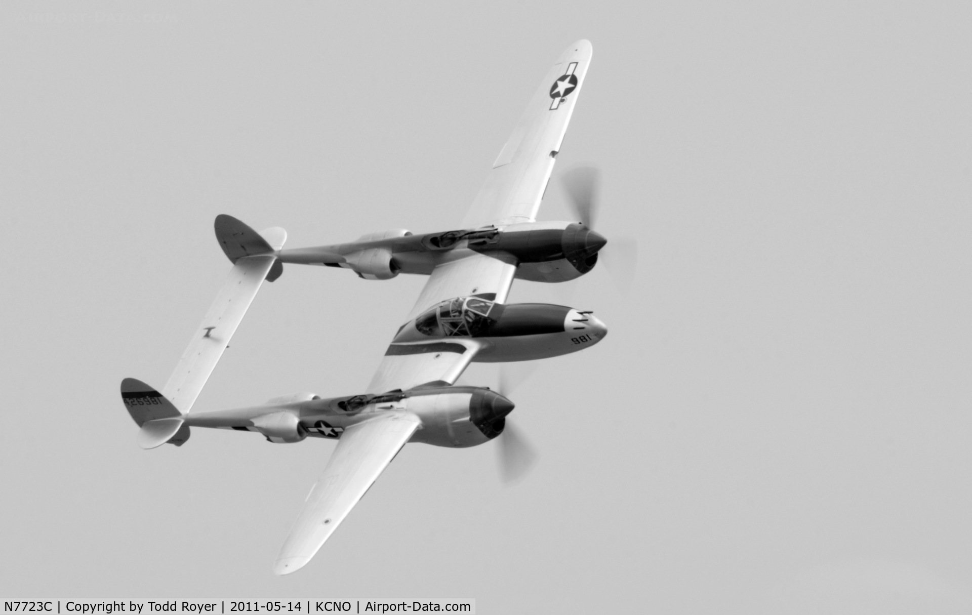 N7723C, 1944 Lockheed P-38L-5 Lightning C/N 7985, Chino airshow 2011