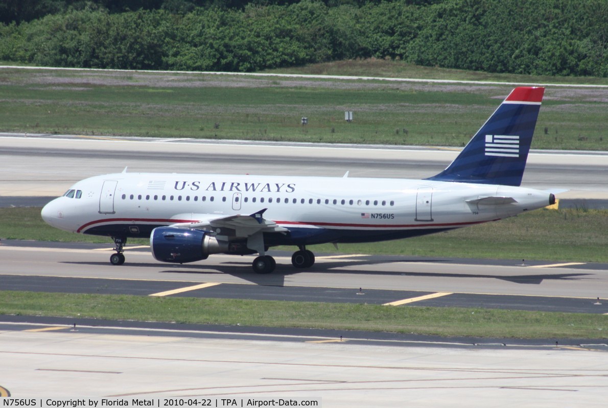 N756US, 2000 Airbus A319-112 C/N 1340, US Airways A319