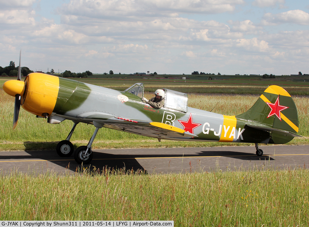 G-JYAK, 1985 Yakovlev Yak-50 C/N 853001, Taxiing to the refuelling area...